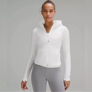 Lululemon Women's Push Your Pace White Hooded Jacket Size 12